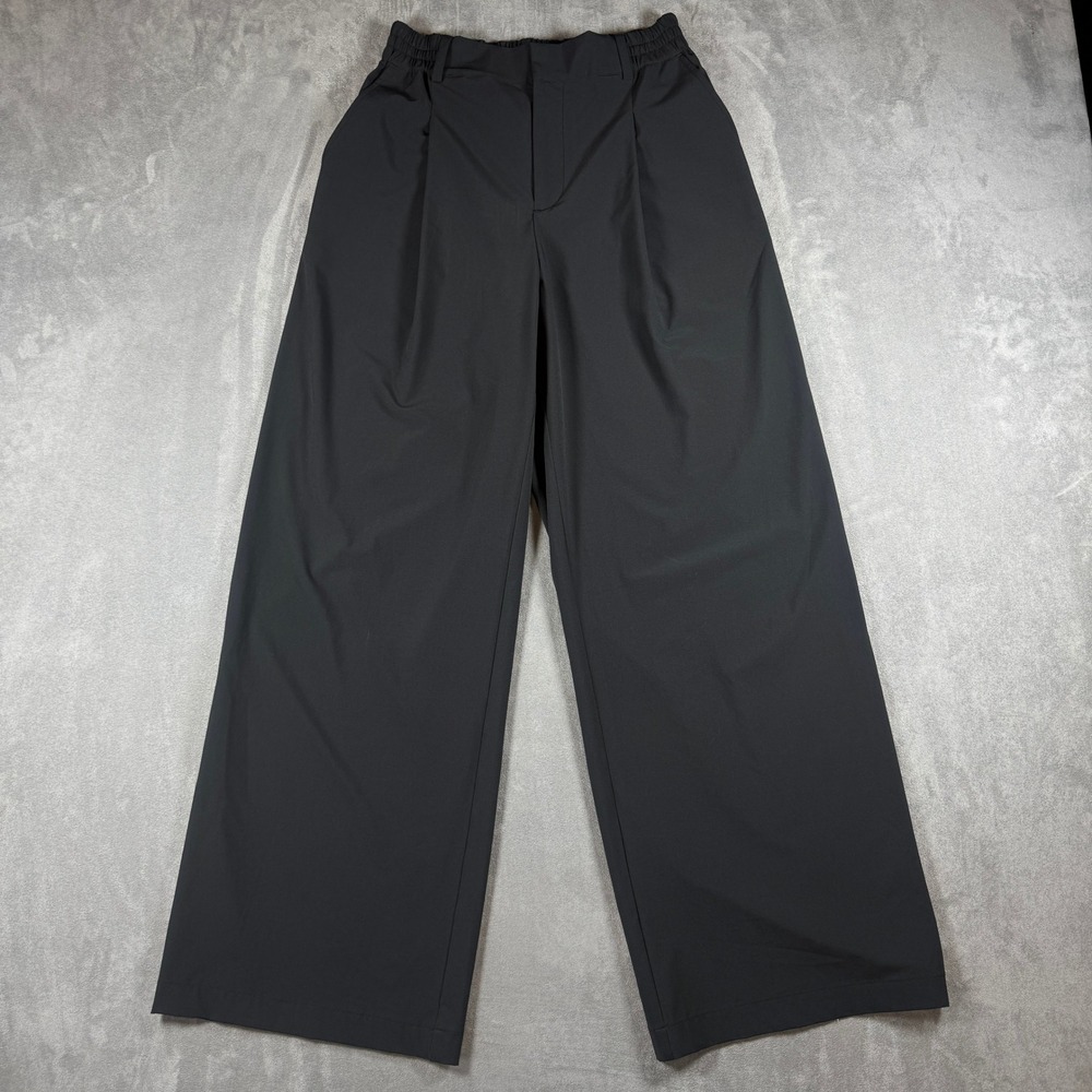 Alo Yoga High-Waist Pursuit Trouser Black Wide Leg Athleisure Pleated Pants XXS